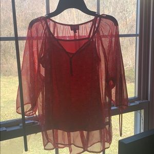 See through shirt comes with pink tshirt under